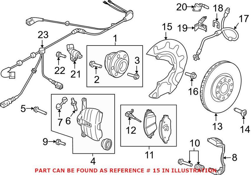 Audi VW Disc Brake Rotor Backing Plate - Front Driver Side 5Q0615311F